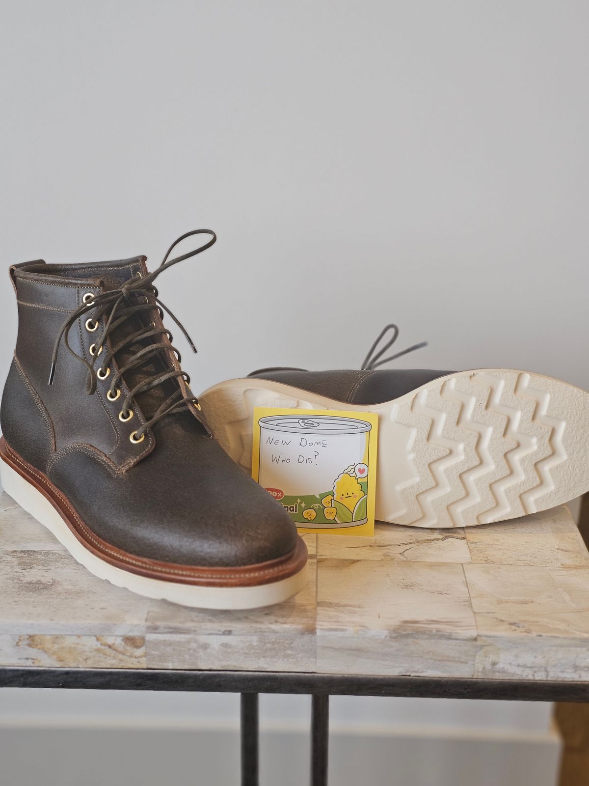 Photo by cgbaird2 on October 2, 2025 of the Viberg Scout Boot in Horween Olive Waxed Flesh.