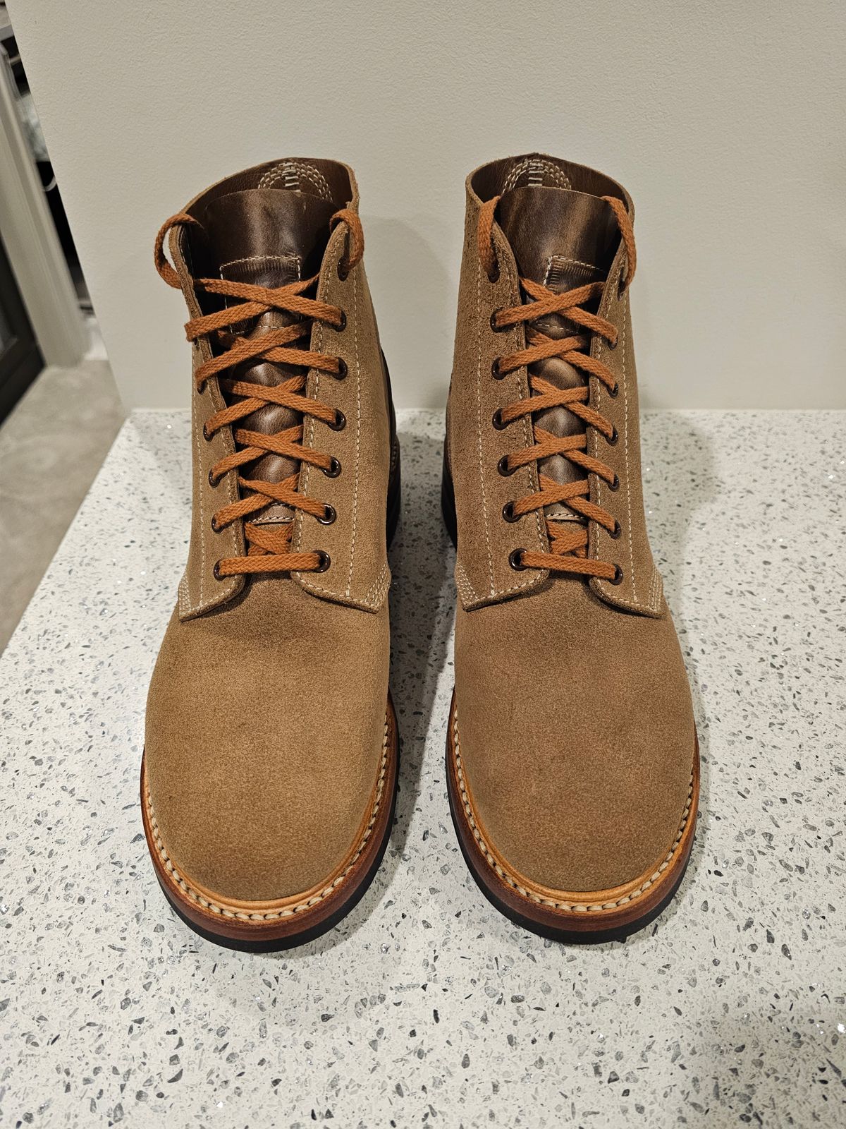 Photo by cgbaird2 on September 16, 2024 of the John Lofgren M-43 Service Shoes in Horween Natural Chromexcel Roughout.