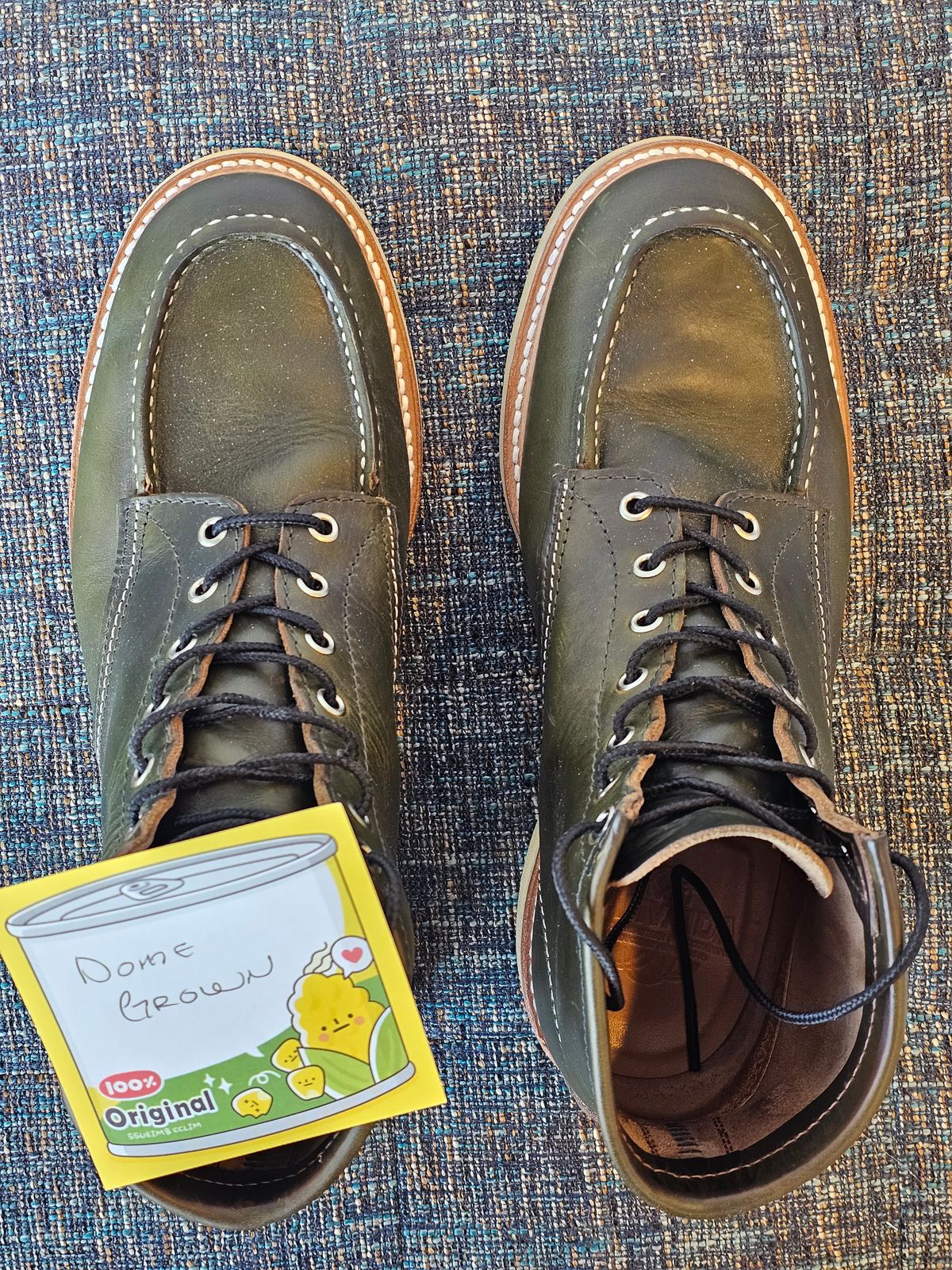 Photo by cgbaird2 on November 1, 2023 of the Jamvaida Japanese Moc Toe in Horween Olive Chromexcel.