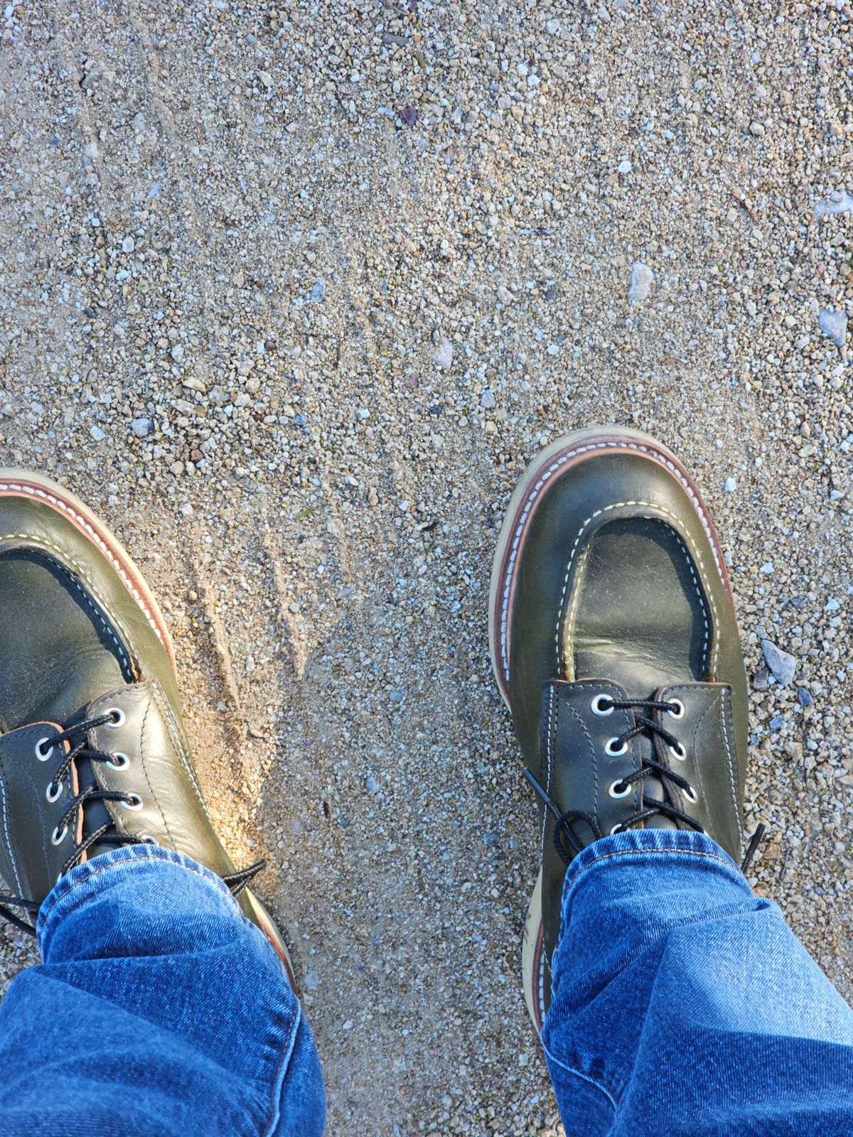 Photo by cgbaird2 on March 2, 2024 of the Jamvaida Japanese Moc Toe in Horween Olive Chromexcel.