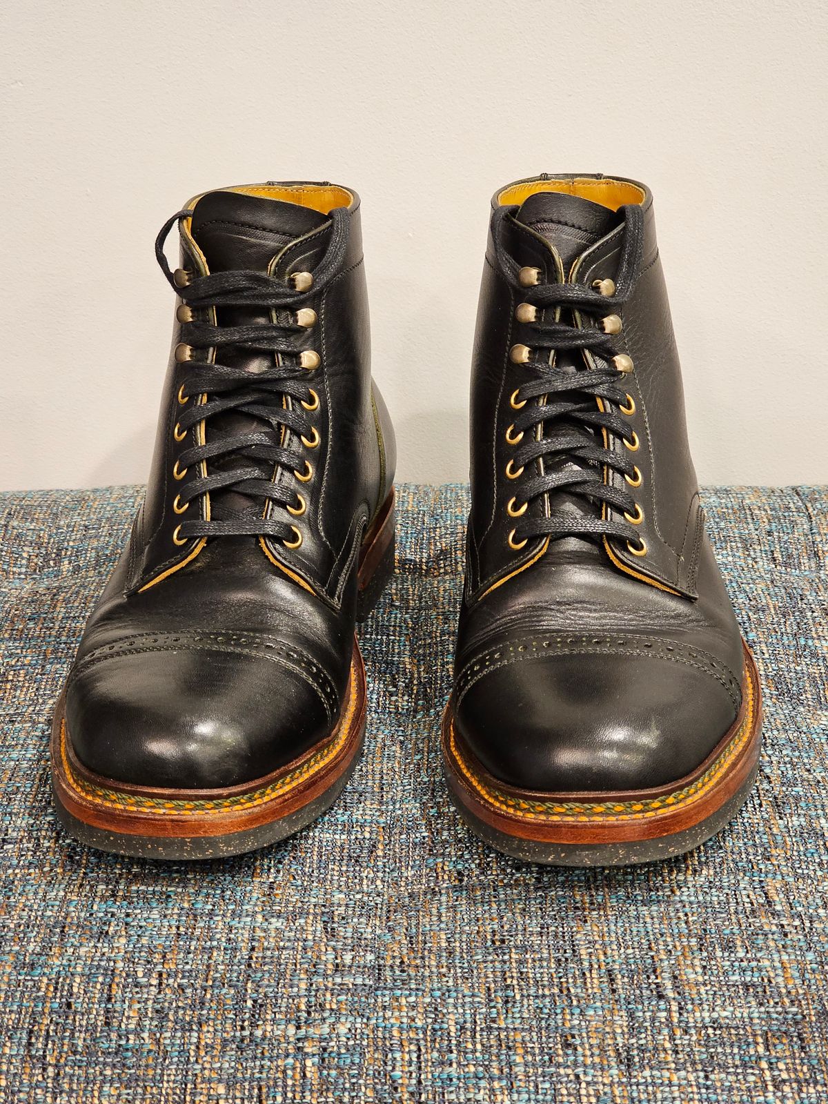 Photo by cgbaird2 on January 31, 2023 of the Sagara Legant in Badalassi Carlo Oliva Minerva Overdyed Black.