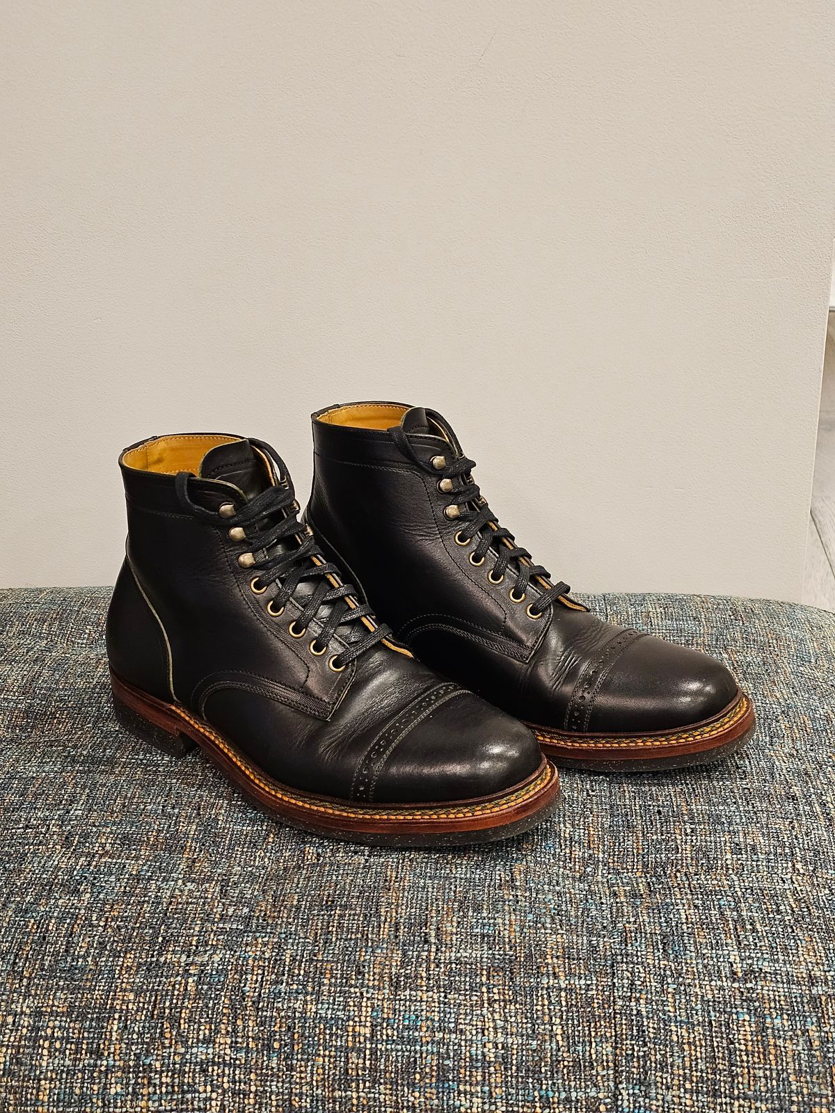 Photo by cgbaird2 on January 31, 2023 of the Sagara Legant in Badalassi Carlo Oliva Minerva Overdyed Black.