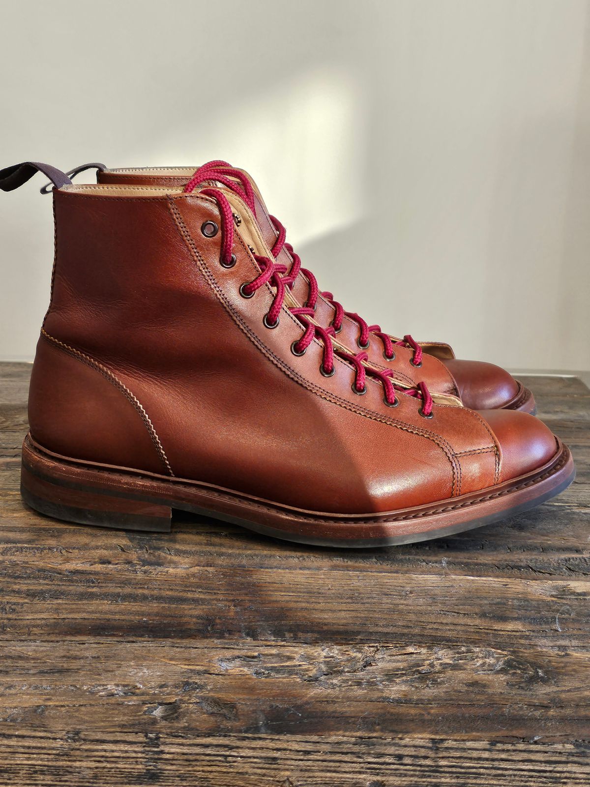 Photo by cgbaird2 on November 30, 2021 of the Tricker's Ethan Monkey Boot in Marron Calf.