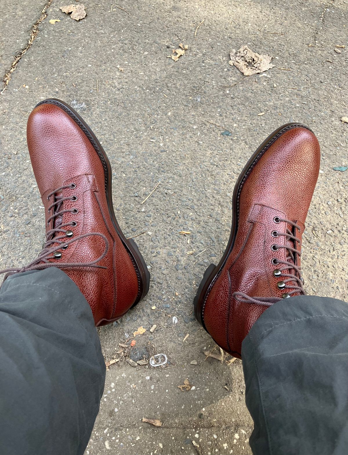Photo by doublekicks on October 2, 2025 of the Crockett & Jones Radnor in Rust Scotch Grain.