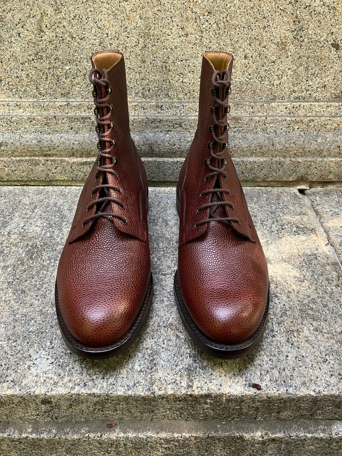 Photo by doublekicks on October 2, 2025 of the Crockett & Jones Radnor in Rust Scotch Grain.