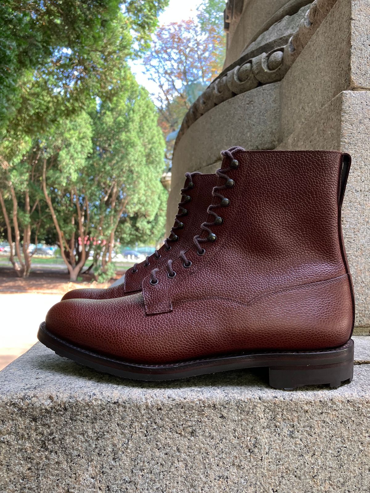 Photo by doublekicks on October 2, 2025 of the Crockett & Jones Radnor in Rust Scotch Grain.