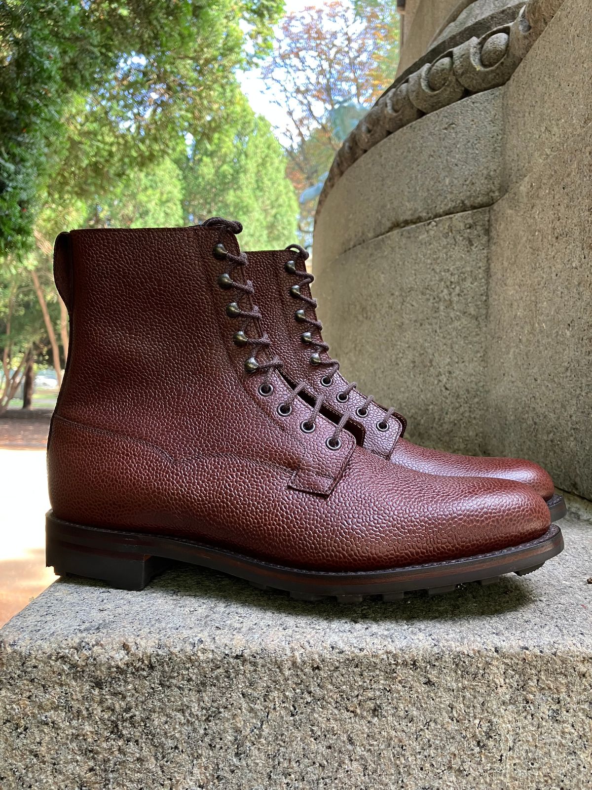 Photo by doublekicks on October 2, 2025 of the Crockett & Jones Radnor in Rust Scotch Grain.