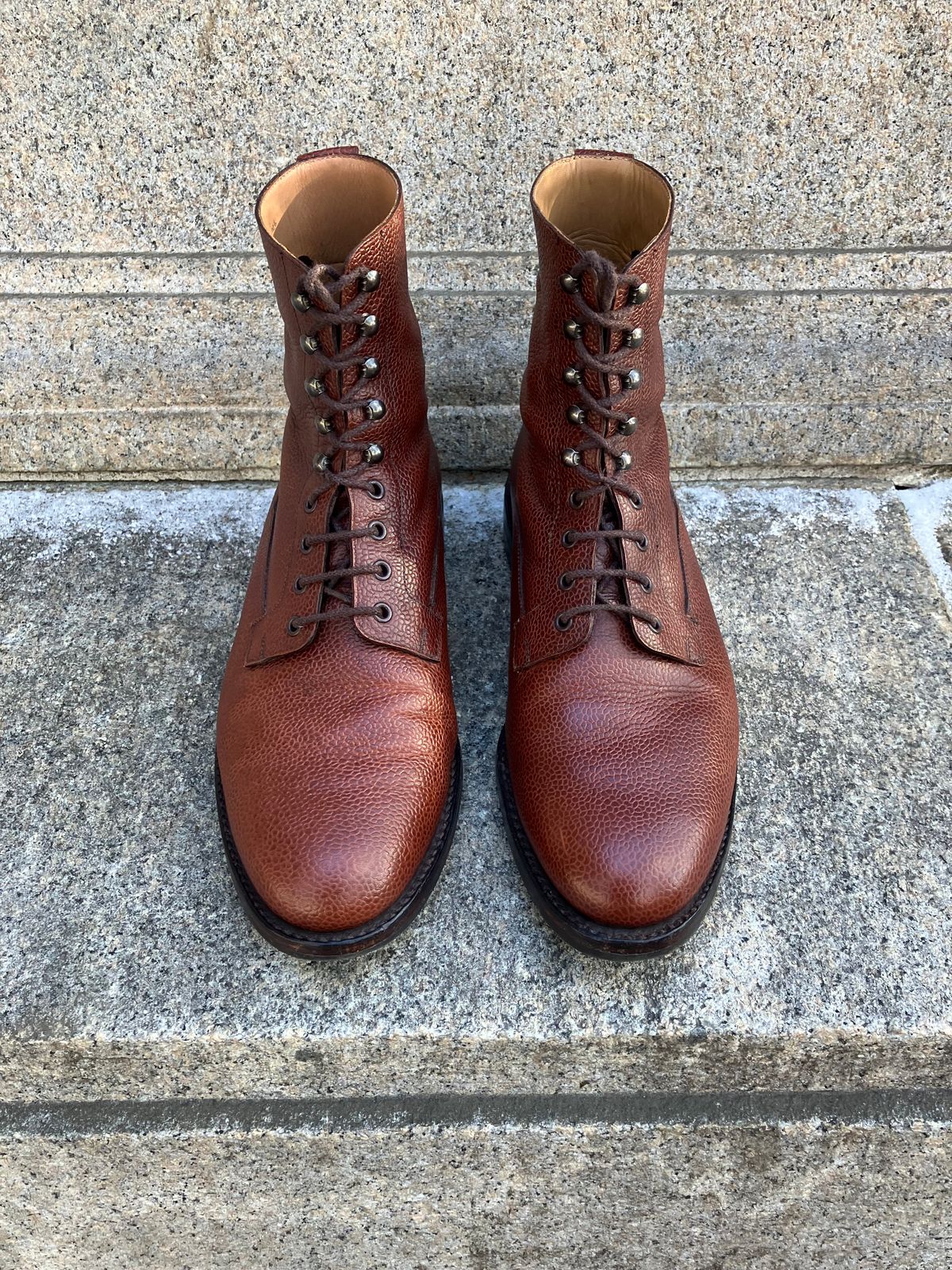 Photo by doublekicks on January 1, 2026 of the Crockett & Jones Radnor in Rust Scotch Grain.