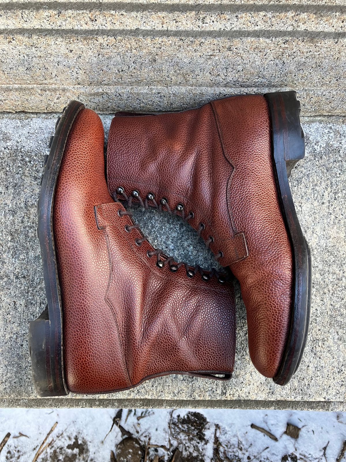 Photo by doublekicks on January 1, 2026 of the Crockett & Jones Radnor in Rust Scotch Grain.