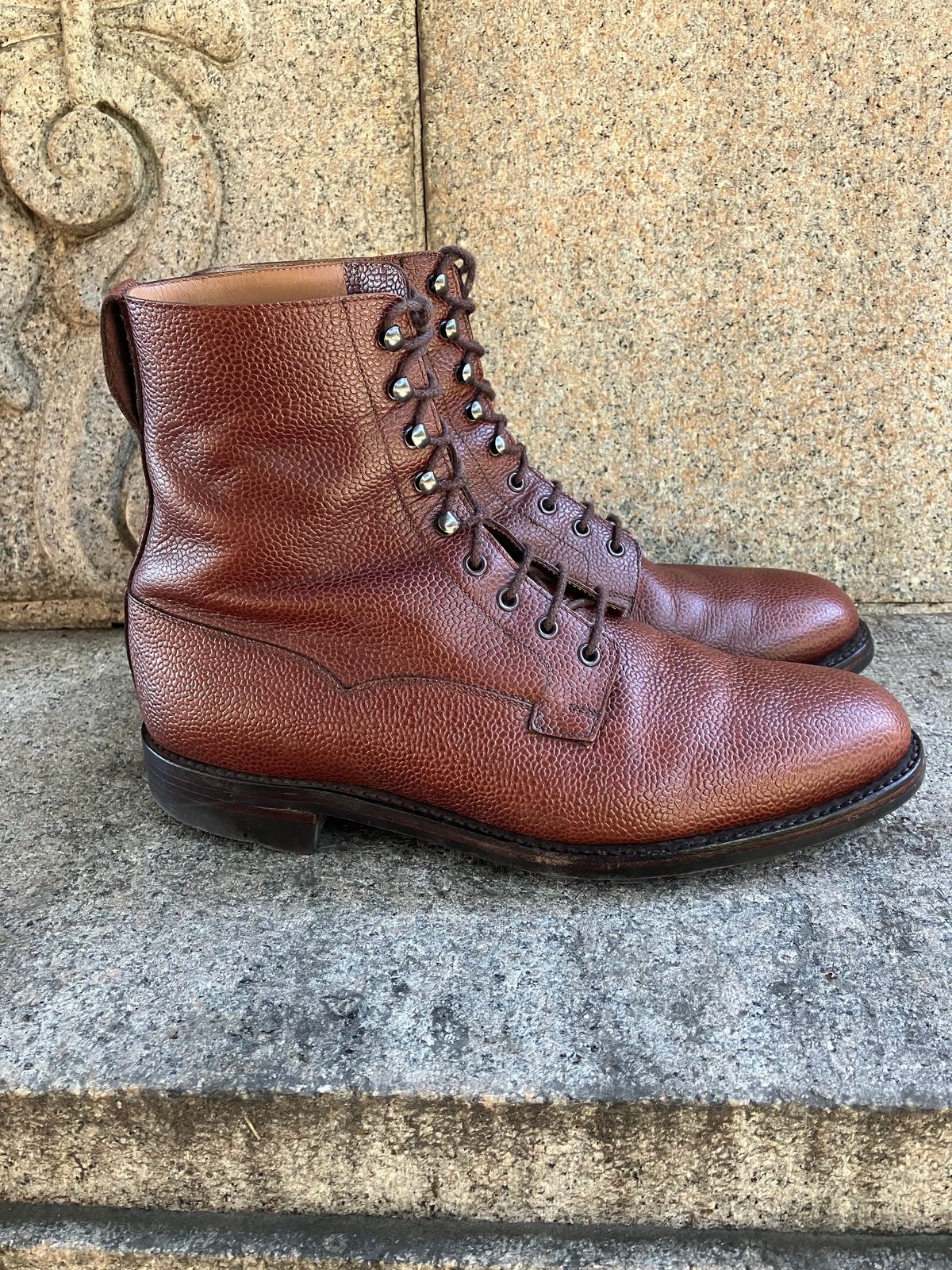 Photo by doublekicks on January 1, 2026 of the Crockett & Jones Radnor in Rust Scotch Grain.