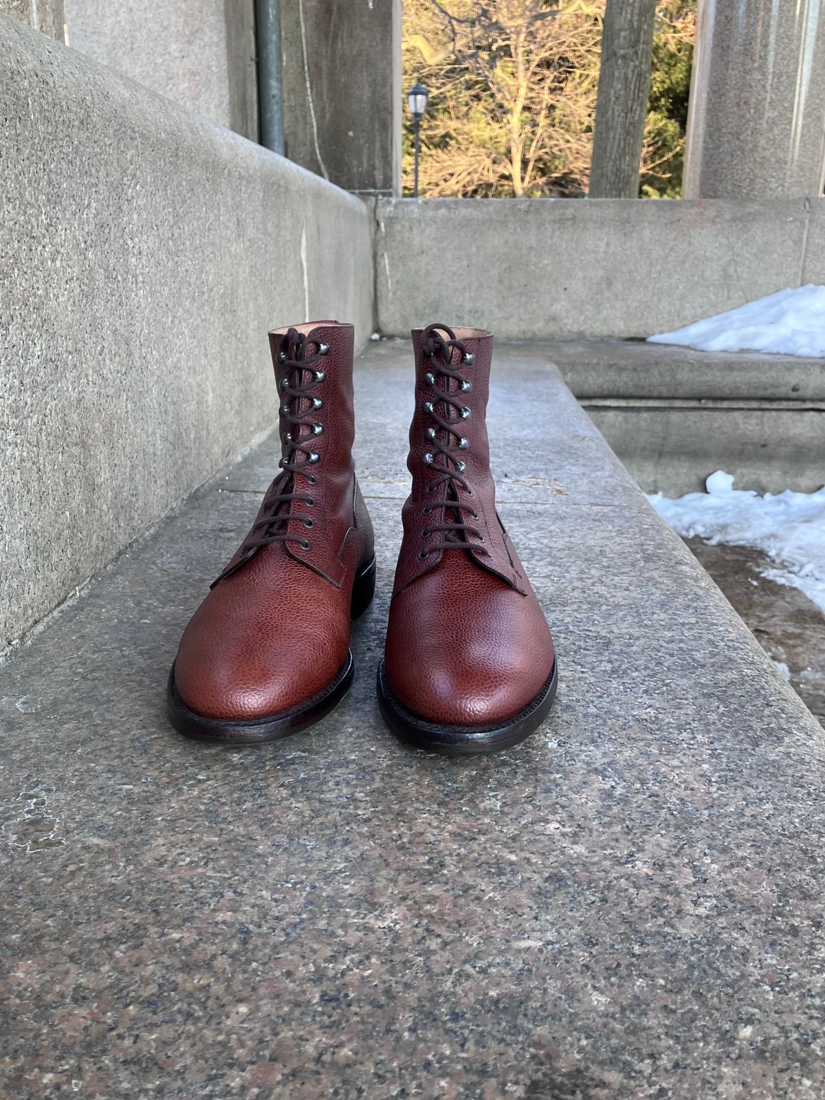 Photo by doublekicks on February 2, 2026 of the Crockett & Jones Radnor in Rust Scotch Grain.