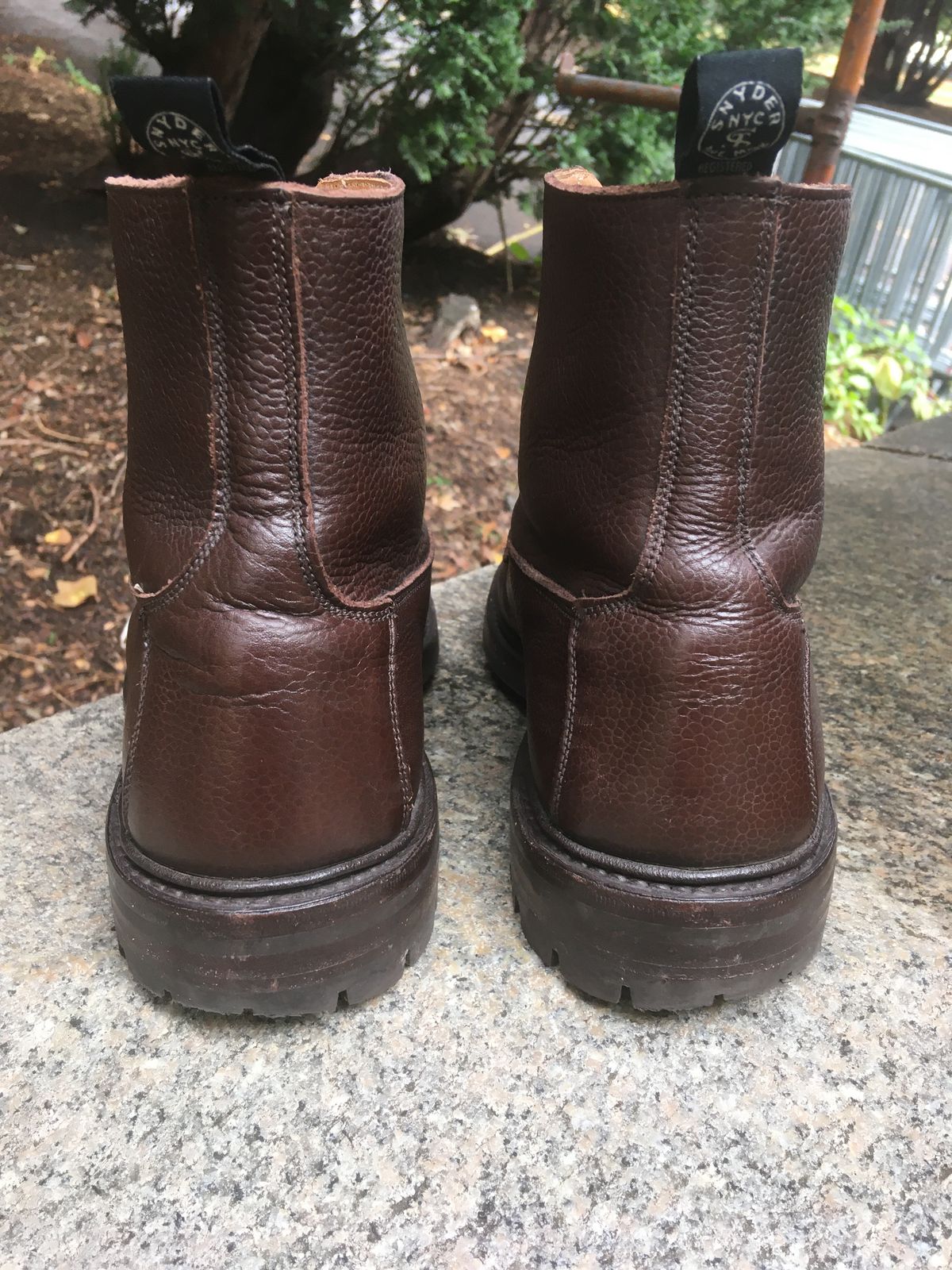 Photo by doublekicks on November 1, 2022 of the Tricker's Burford Plain Derby Boot in Dark Brown Olivia Scotch Grain.