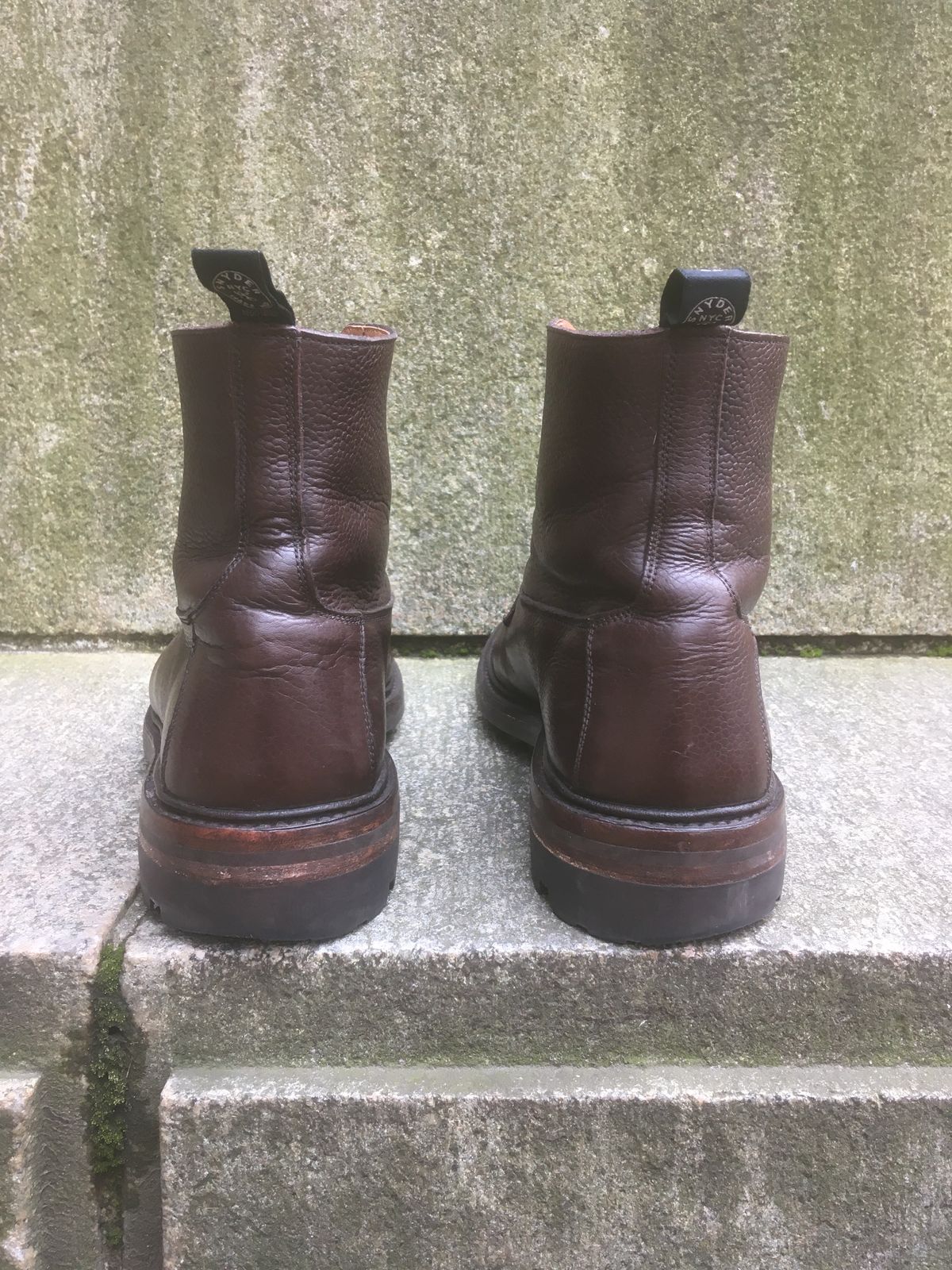 Photo by doublekicks on March 4, 2023 of the Tricker's Burford Plain Derby Boot in Dark Brown Olivia Scotch Grain.