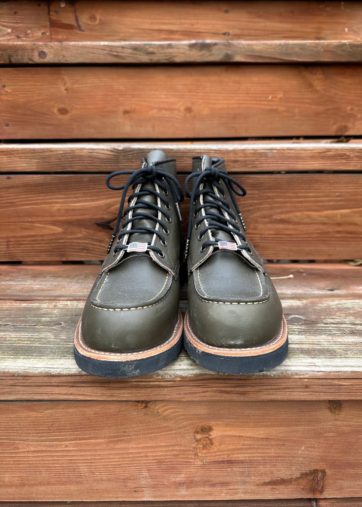 Photo by boots_and_all_ on December 4, 2023 of the Red Wing 6-Inch Classic Moc in S.B. Foot Alpine Portage.