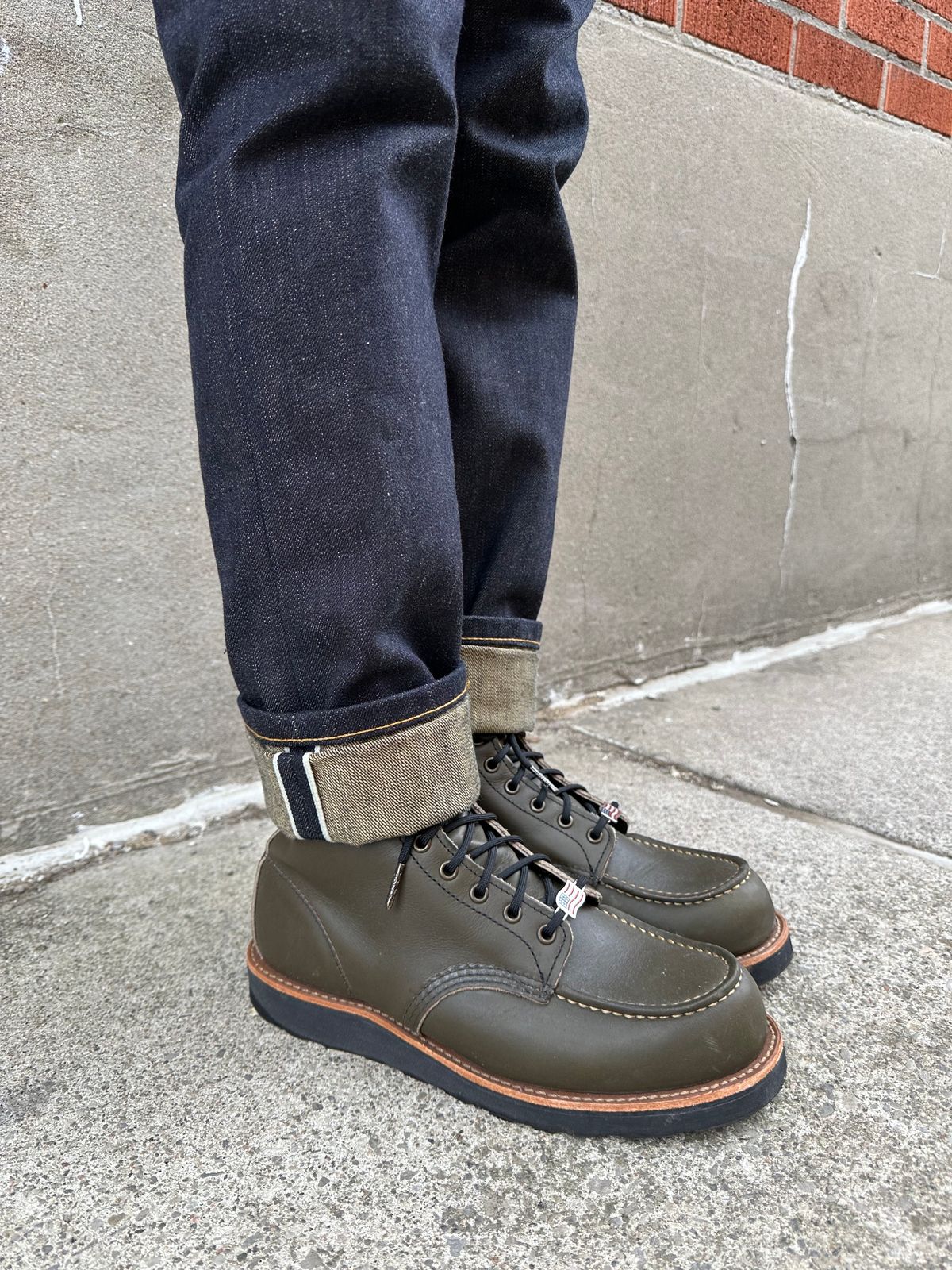 Photo by boots_and_all_ on January 4, 2024 of the Red Wing 6-Inch Classic Moc in S.B. Foot Alpine Portage.