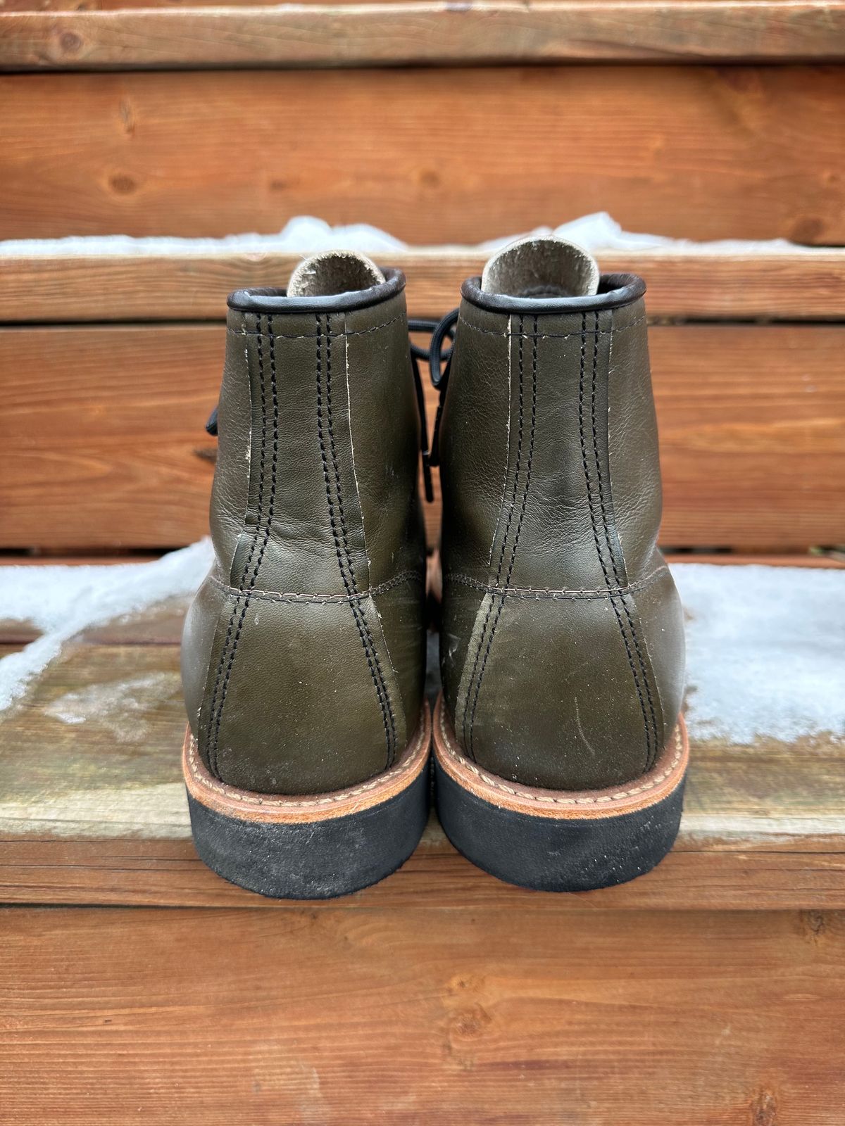 Photo by boots_and_all_ on January 4, 2024 of the Red Wing 6-Inch Classic Moc in S.B. Foot Alpine Portage.