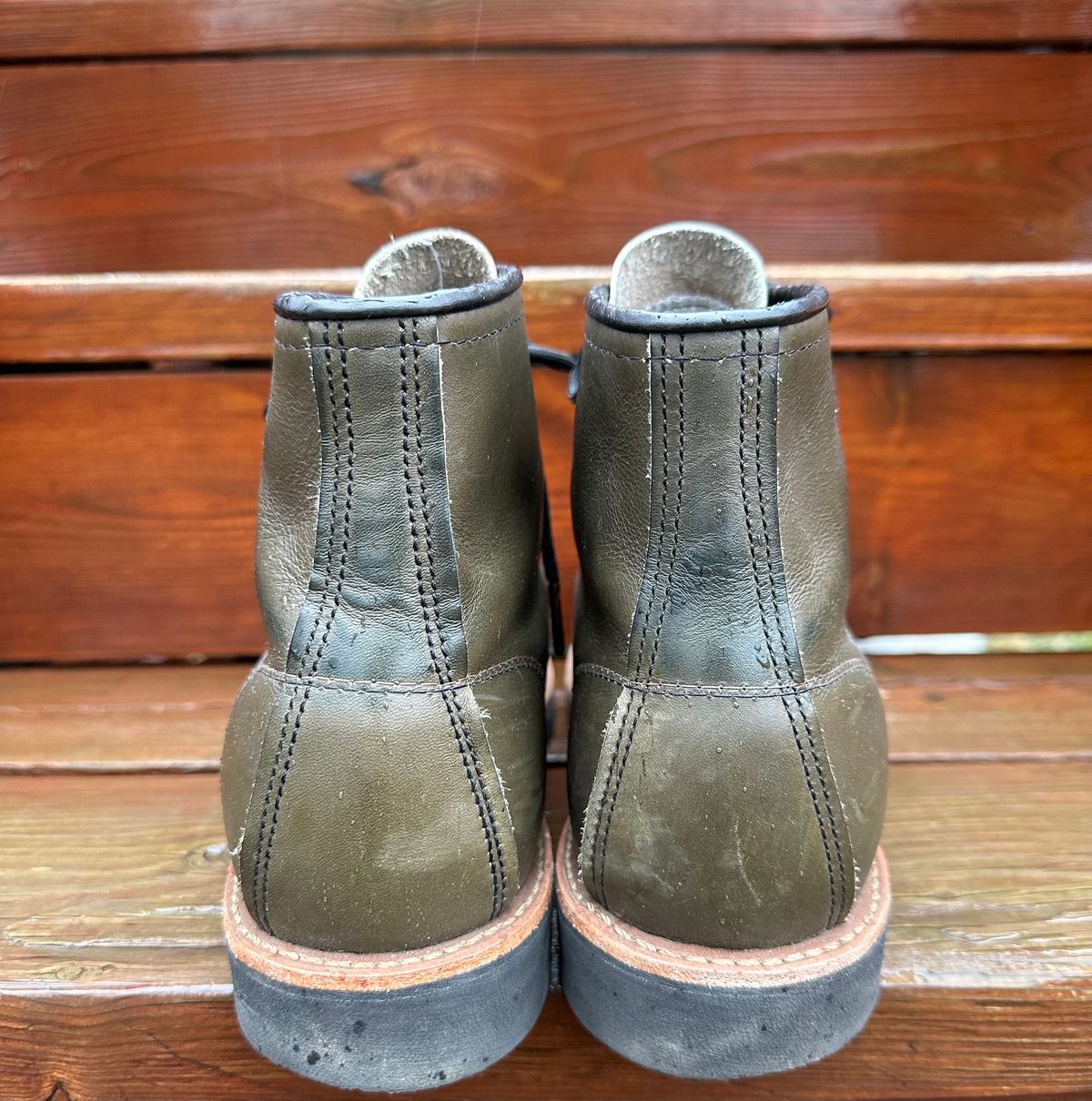 Photo by boots_and_all_ on April 4, 2024 of the Red Wing 6-Inch Classic Moc in S.B. Foot Alpine Portage.