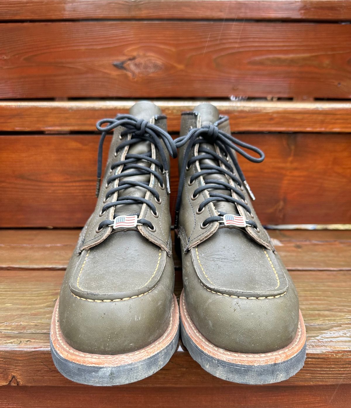 Photo by boots_and_all_ on April 4, 2024 of the Red Wing 6-Inch Classic Moc in S.B. Foot Alpine Portage.