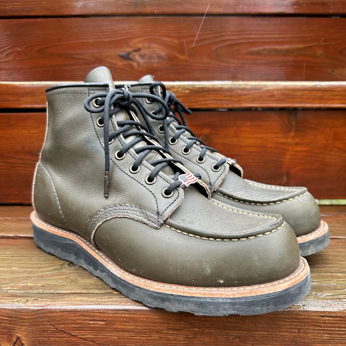 Photo by boots_and_all_ on April 4, 2024 of the Red Wing 6-Inch Classic Moc in S.B. Foot Alpine Portage.