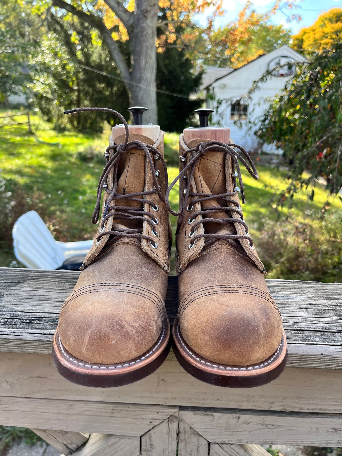 Photo by 617reasonswhy on October 6, 2023 of the Red Wing Iron Ranger in S.B. Foot Hawthorne Muleskinner.