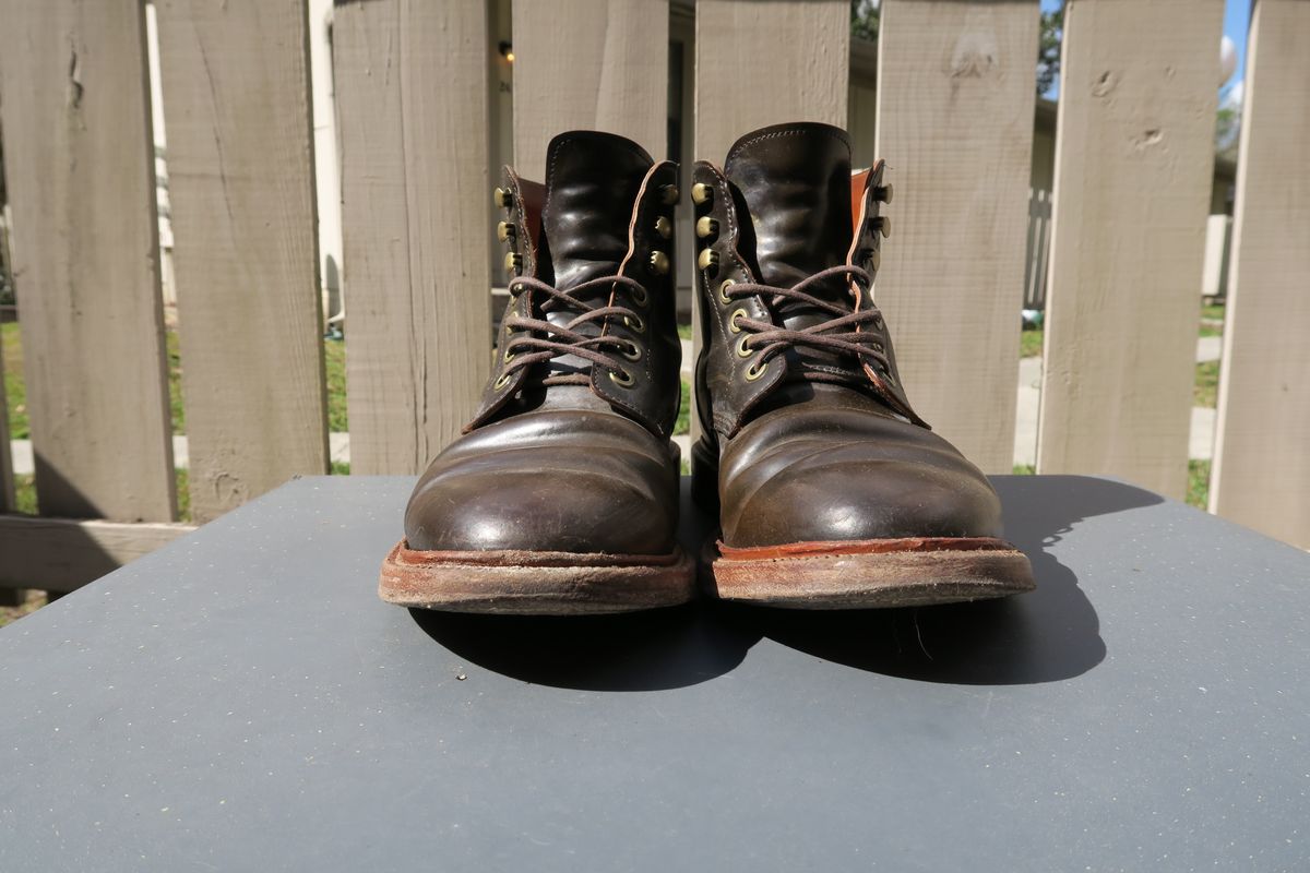 Photo by luisRuiz1125 on February 4, 2023 of the Grant Stone Diesel Boot in Horween Maduro Shell Cordovan.