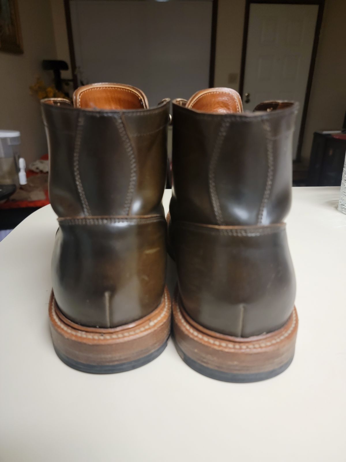 Photo by luisRuiz1125 on March 6, 2023 of the Grant Stone Diesel Boot in Horween Maduro Shell Cordovan.