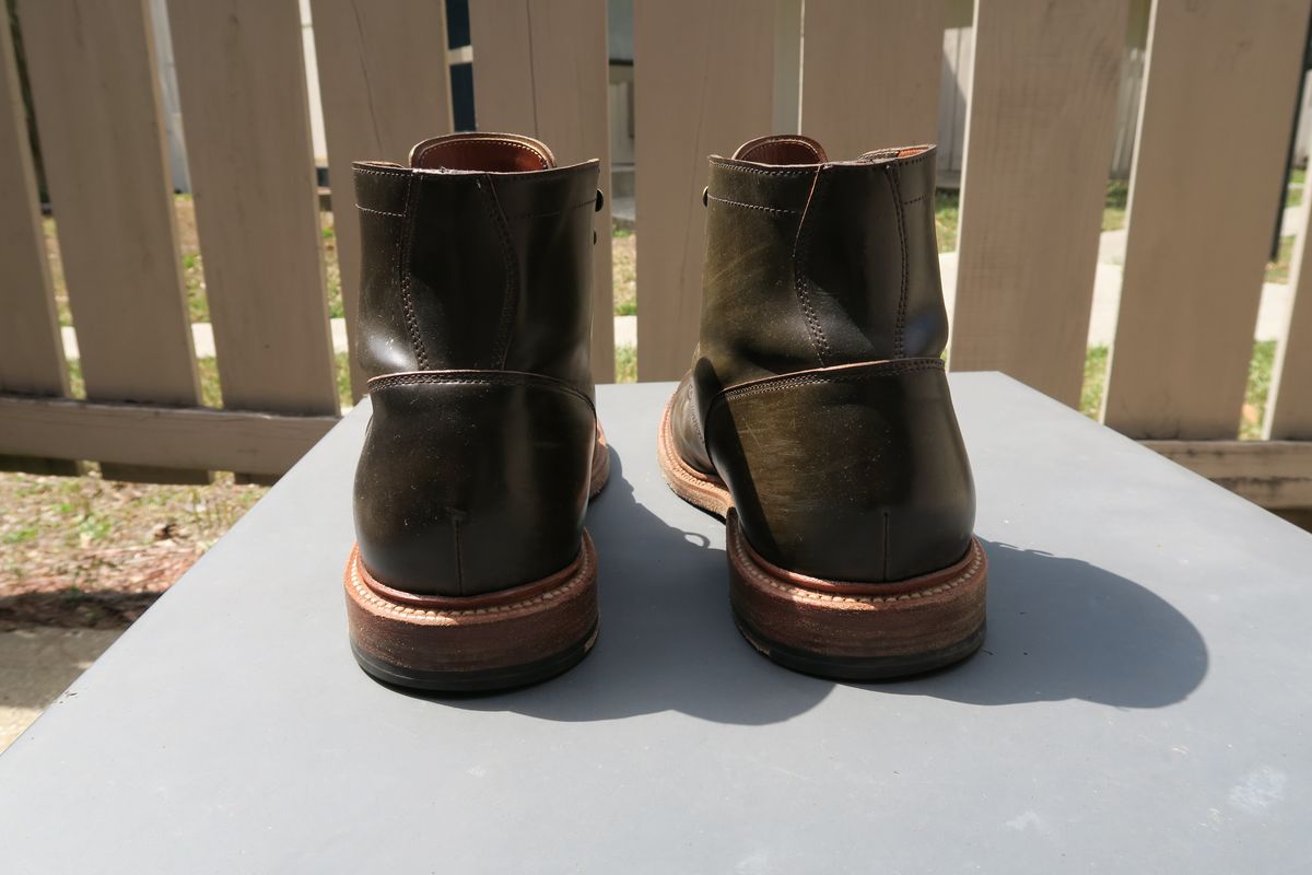 Photo by luisRuiz1125 on April 3, 2023 of the Grant Stone Diesel Boot in Horween Maduro Shell Cordovan.