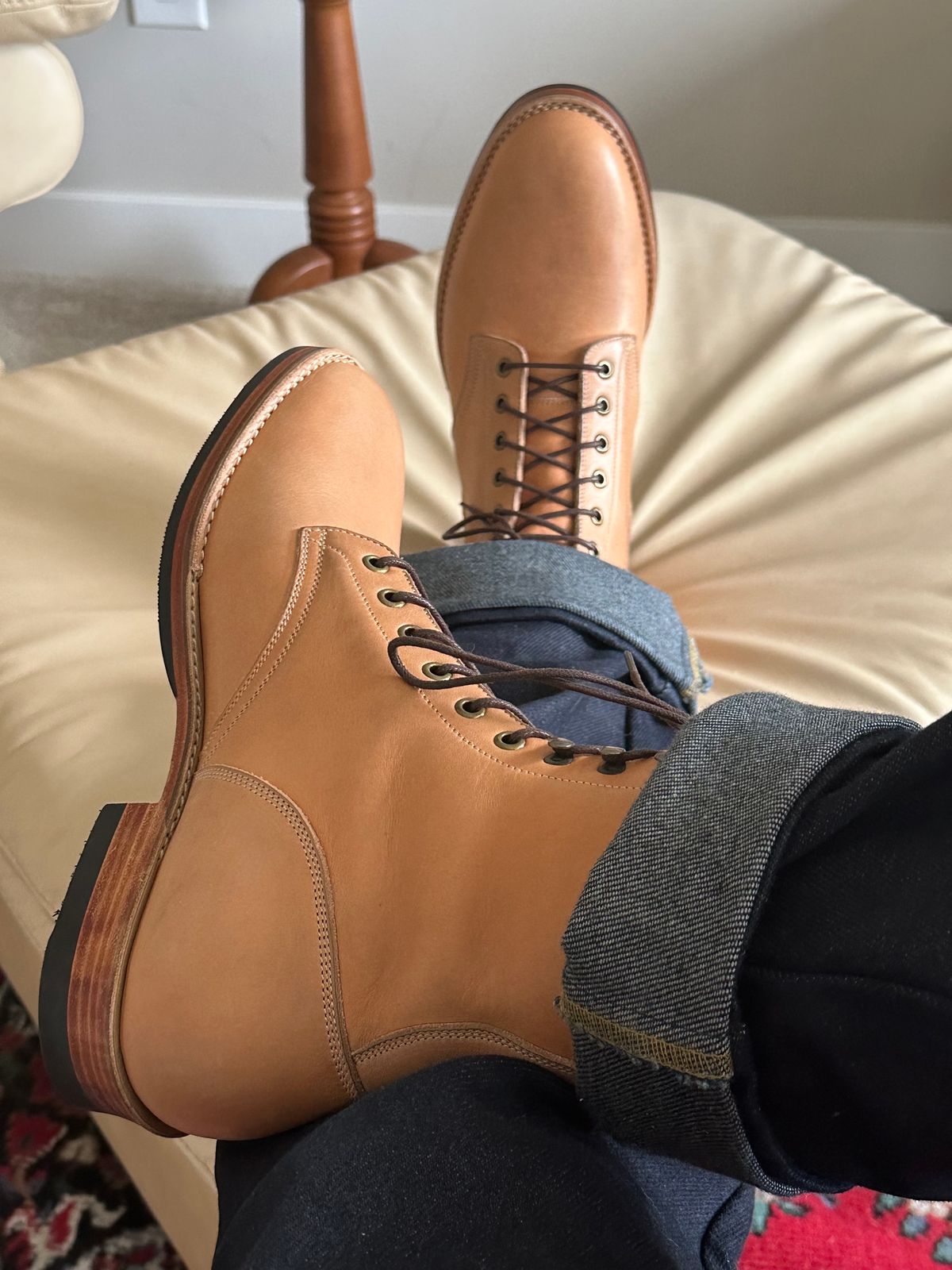 Photo by rrubes16 on October 4, 2023 of the Onderhoud SVC02 Packer Boot in Horween Natural Essex.