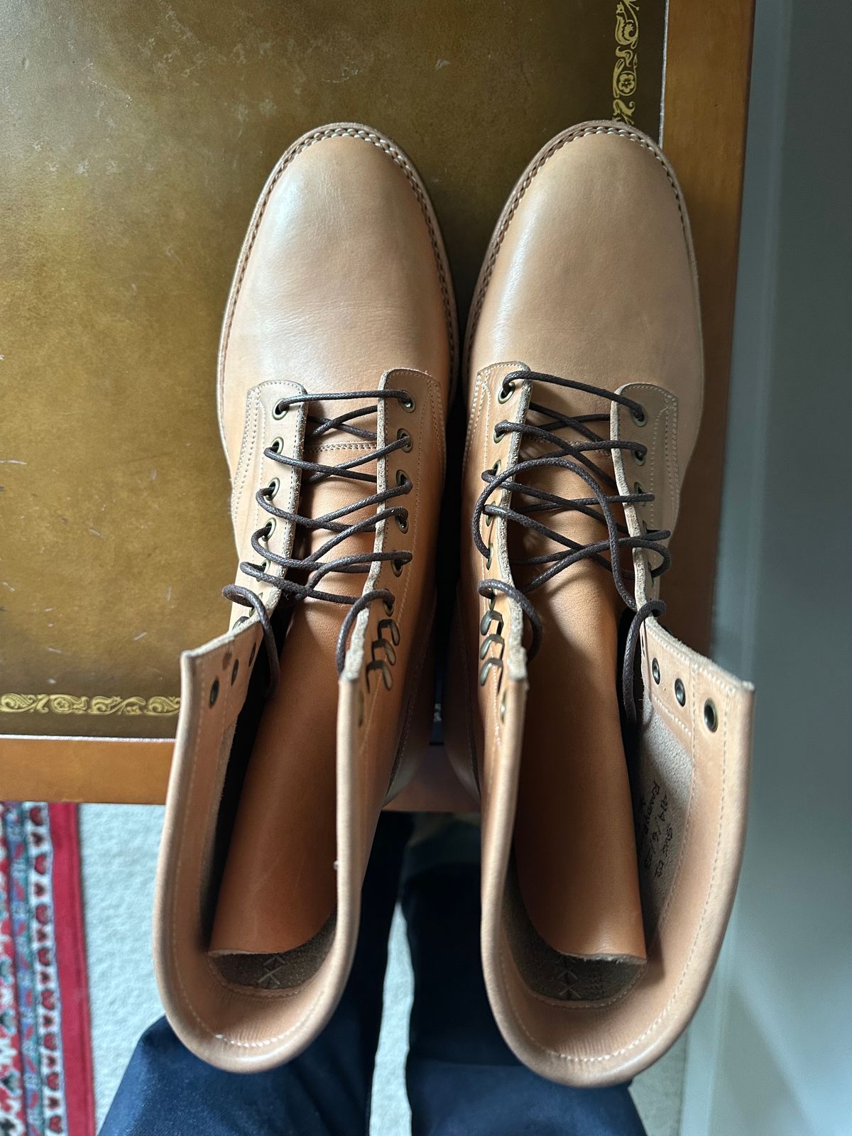 Photo by rrubes16 on October 4, 2023 of the Onderhoud SVC02 Packer Boot in Horween Natural Essex.