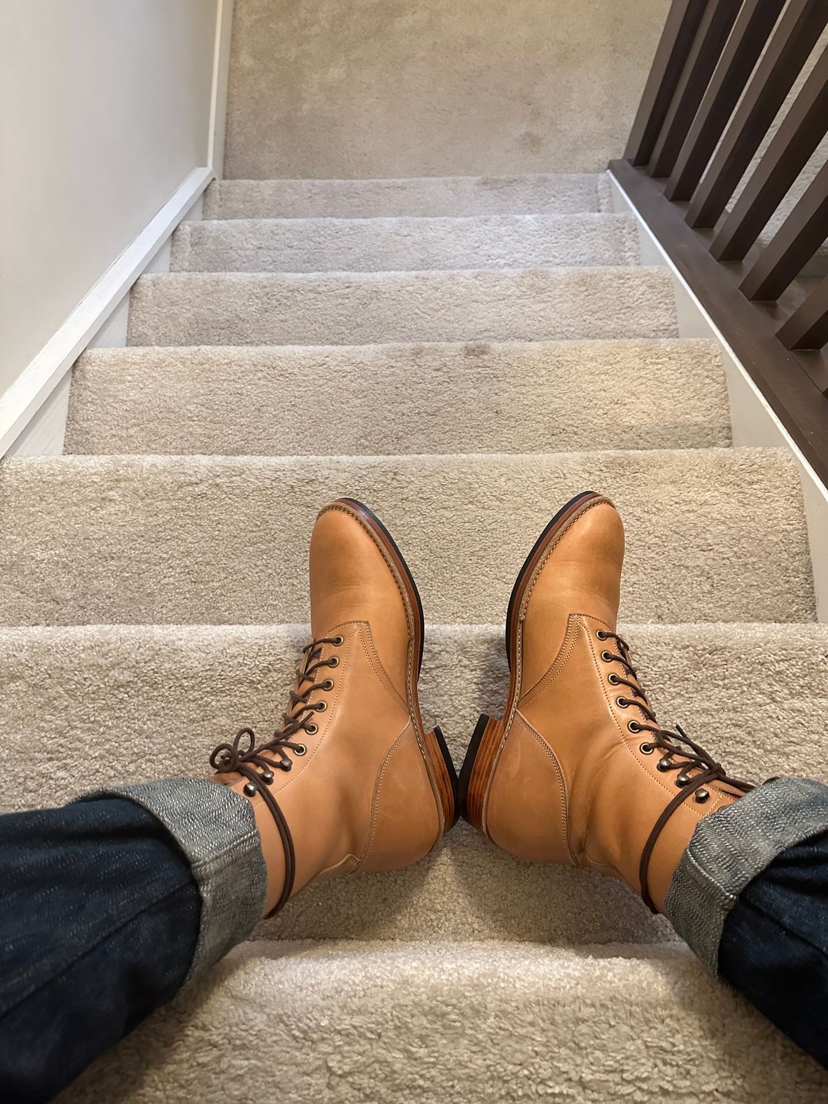 Photo by rrubes16 on November 5, 2023 of the Onderhoud SVC02 Packer Boot in Horween Natural Essex.
