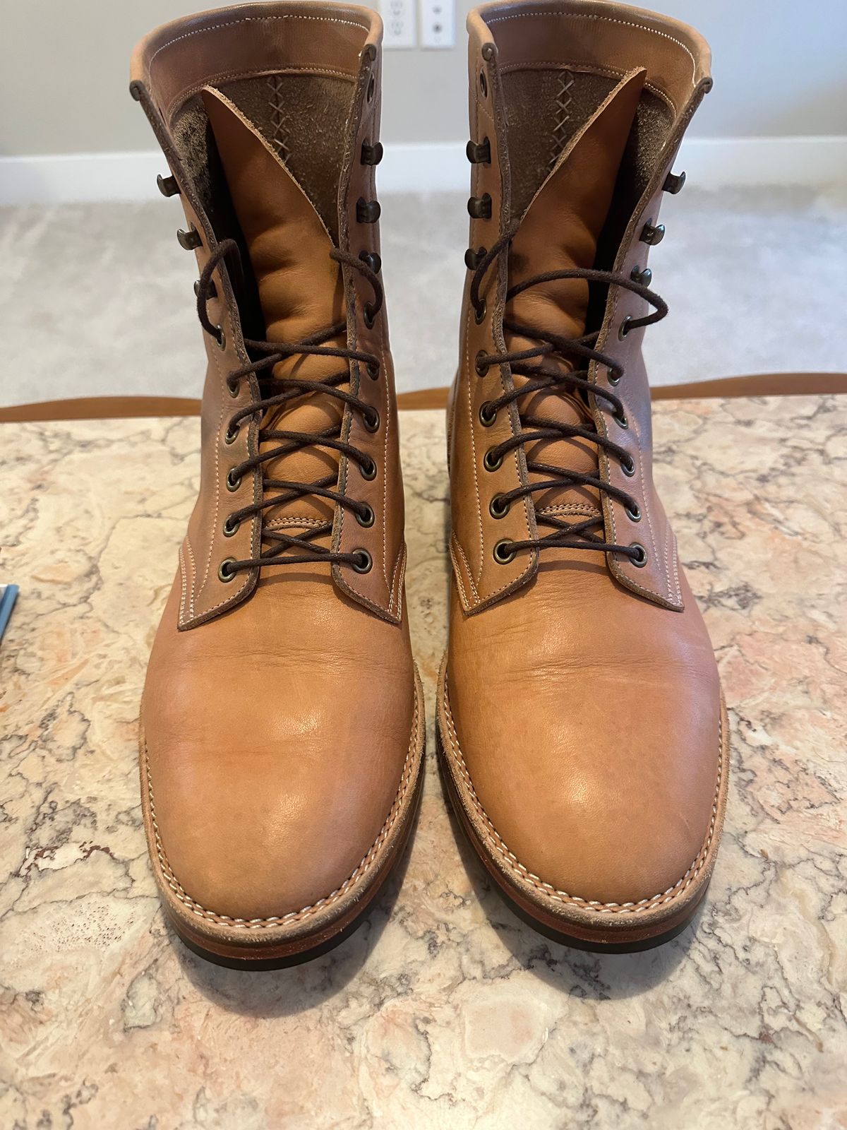 Photo by rrubes16 on November 5, 2023 of the Onderhoud SVC02 Packer Boot in Horween Natural Essex.