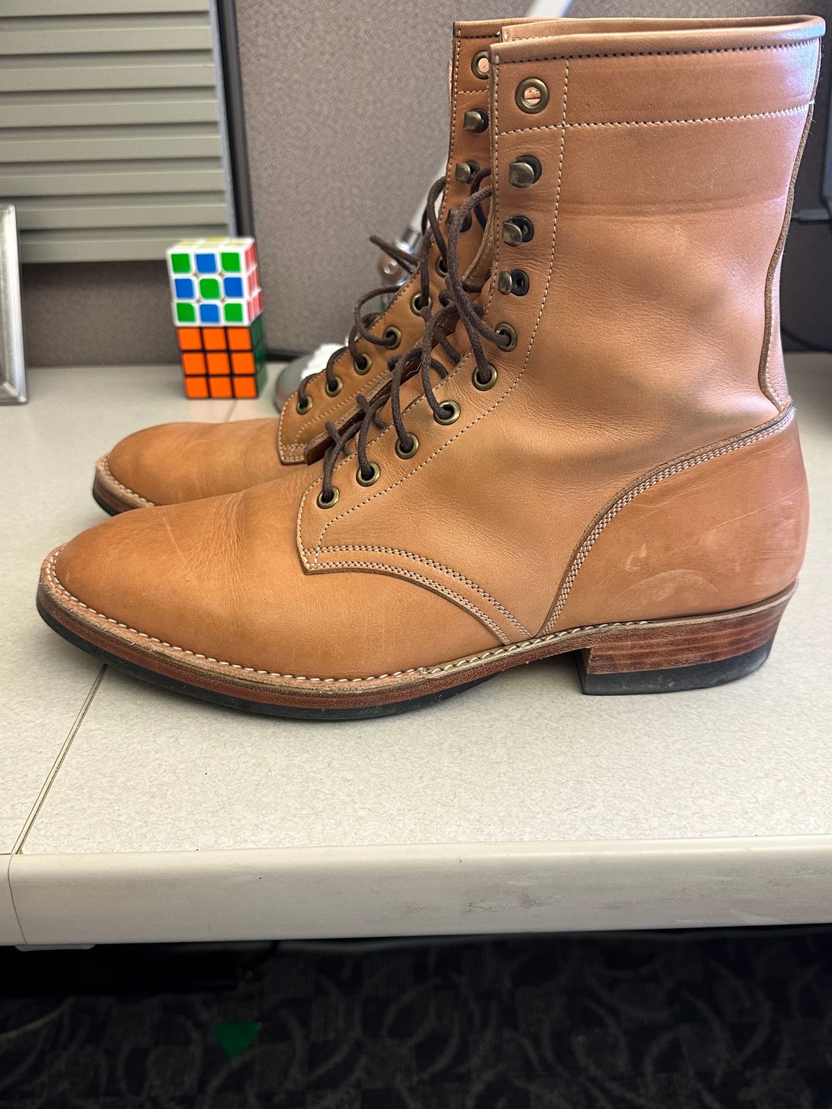 Photo by rrubes16 on December 5, 2023 of the Onderhoud SVC02 Packer Boot in Horween Natural Essex.