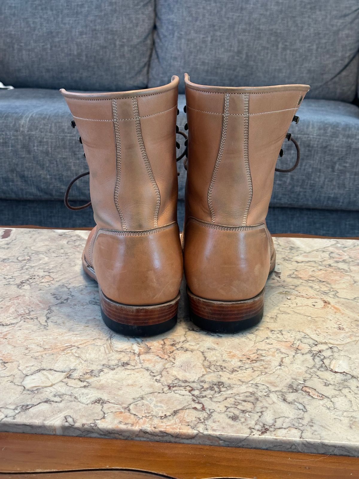 Photo by rrubes16 on February 5, 2024 of the Onderhoud SVC02 Packer Boot in Horween Natural Essex.