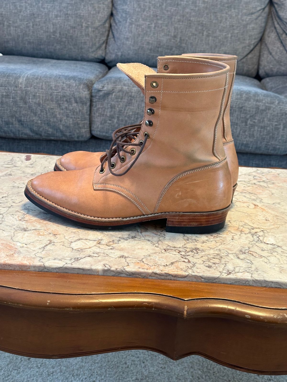 Photo by rrubes16 on February 5, 2024 of the Onderhoud SVC02 Packer Boot in Horween Natural Essex.