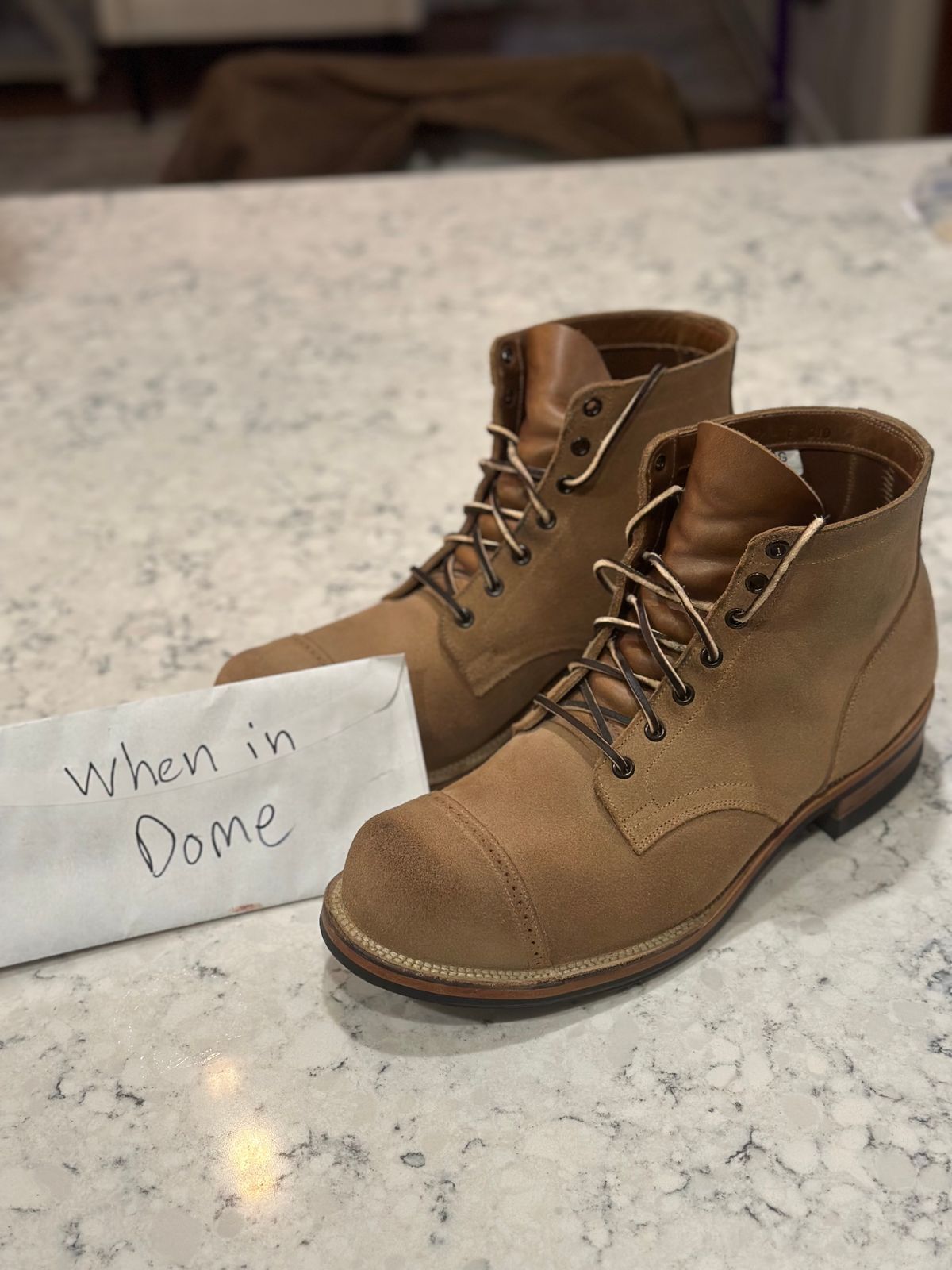 Photo by rrubes16 on November 5, 2024 of the Viberg Viberg/ 	The 310 N-1 Field Shoe in Marine Field Shoe leather.