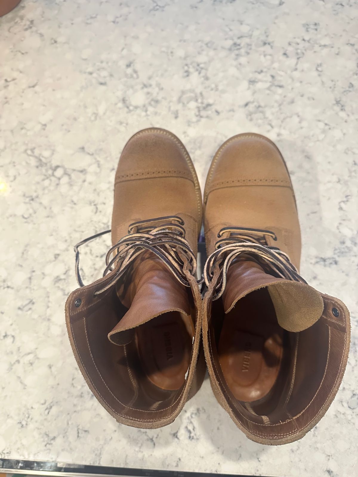 Photo by rrubes16 on December 5, 2024 of the Viberg Viberg/ 	The 310 N-1 Field Shoe in Marine Field Shoe leather.