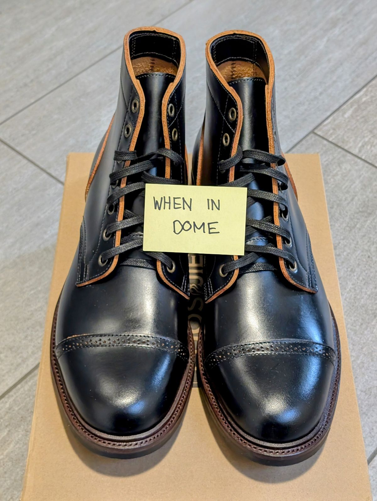 Photo by Marky on November 2, 2024 of the Luosjiet Service Boot in Black Teacore OTA.