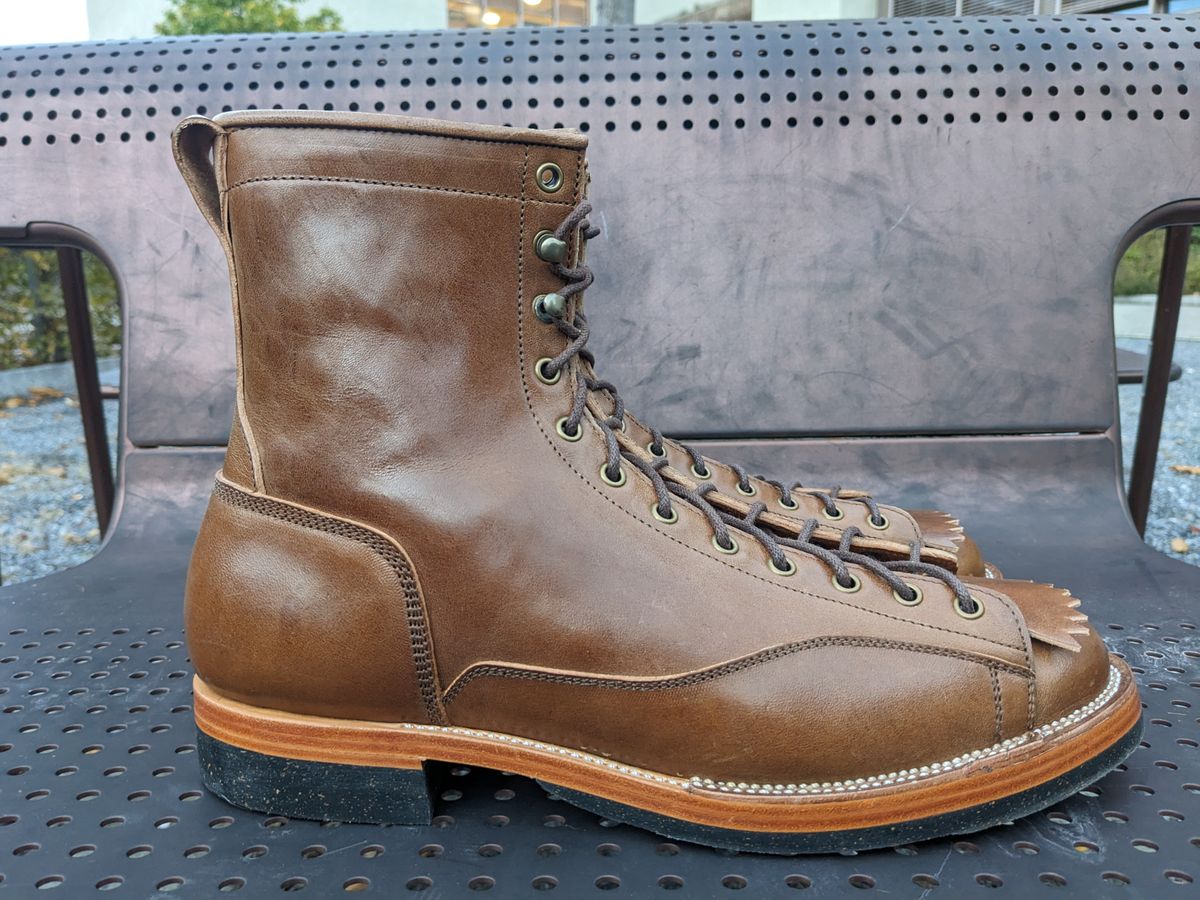 Photo by Marky on November 6, 2023 of the Renav Monkey Boot in Maryam Toscanello Horsebutt.