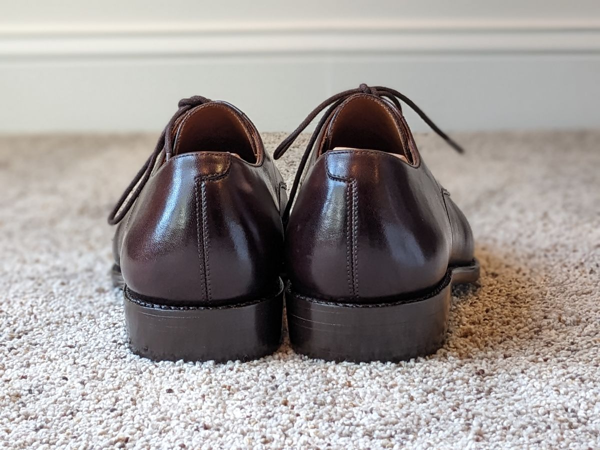 Photo by atgrey on October 5, 2023 of the Blkbrd Shoemaker Xavier Plain Vamp Derby in Unknown Leather.