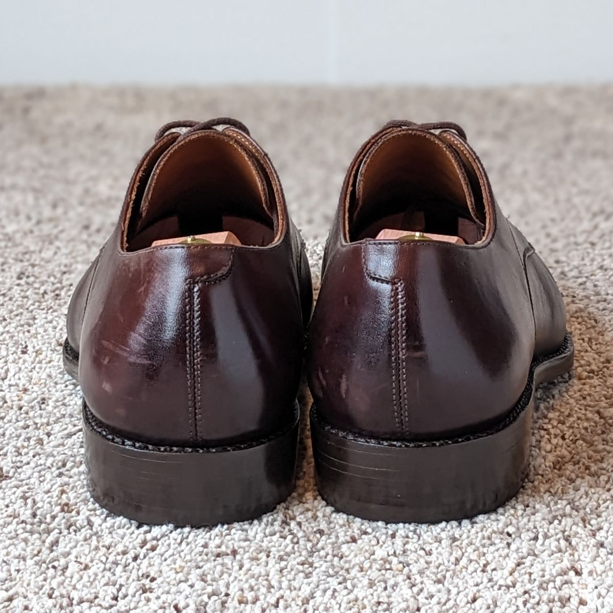 Photo by atgrey on November 4, 2023 of the Blkbrd Shoemaker Xavier Plain Vamp Derby in Unknown Leather.