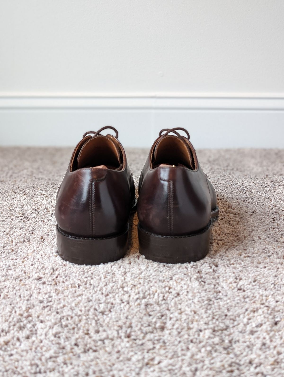 Photo by atgrey on December 4, 2023 of the Blkbrd Shoemaker Xavier Plain Vamp Derby in Unknown Leather.