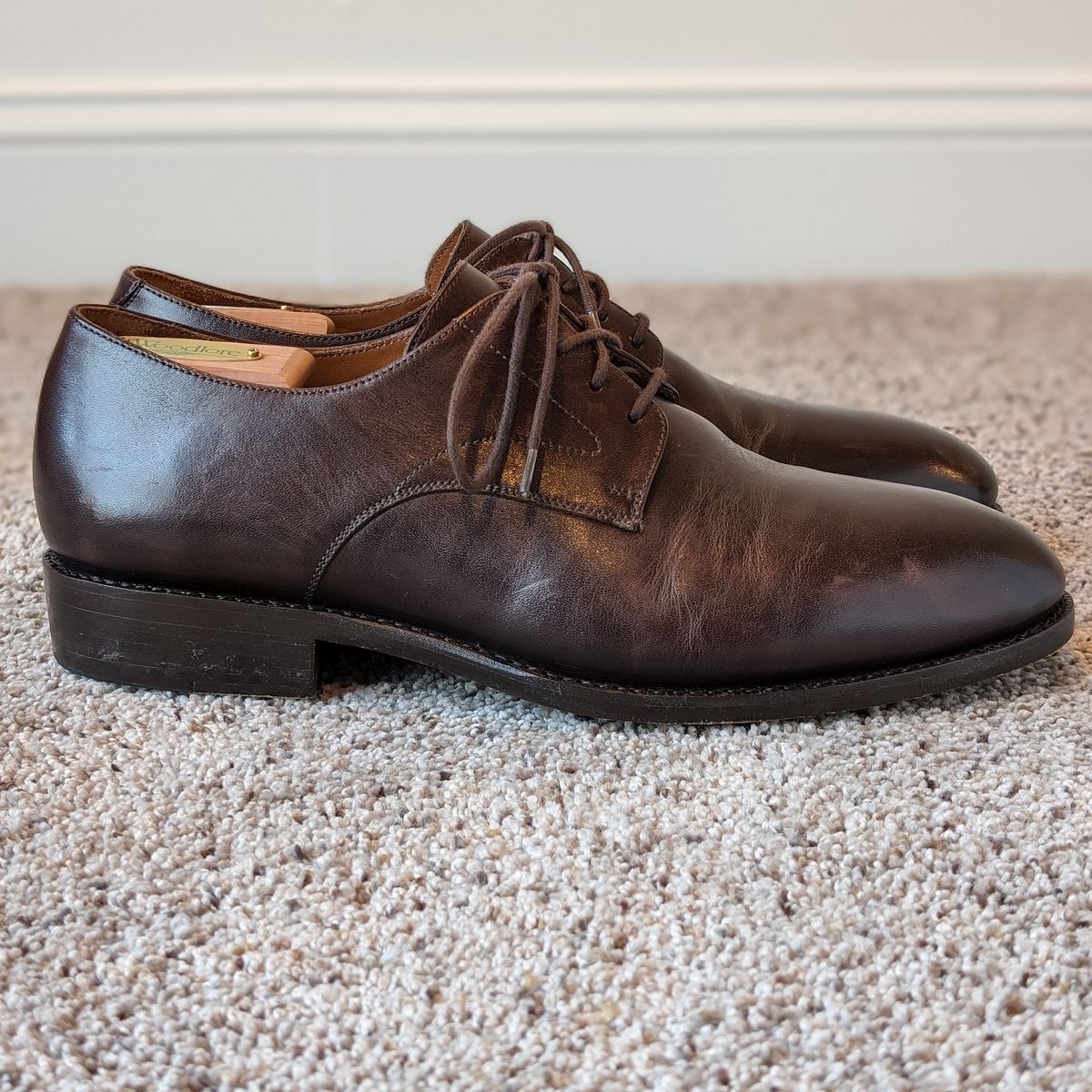 Photo by atgrey on January 5, 2024 of the Blkbrd Shoemaker Xavier Plain Vamp Derby in Unknown Leather.