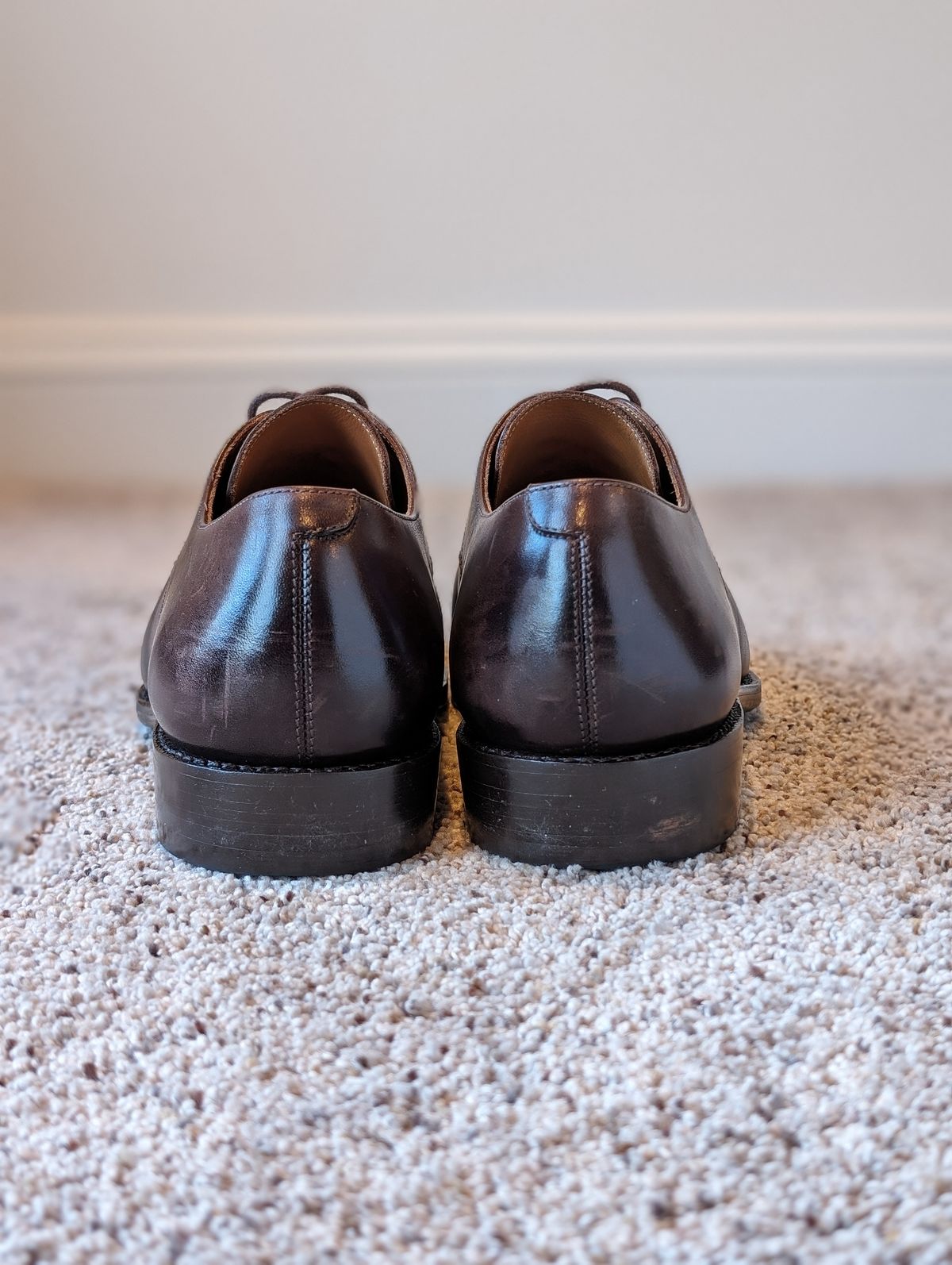 Photo by atgrey on February 3, 2024 of the Blkbrd Shoemaker Xavier Plain Vamp Derby in Unknown Leather.