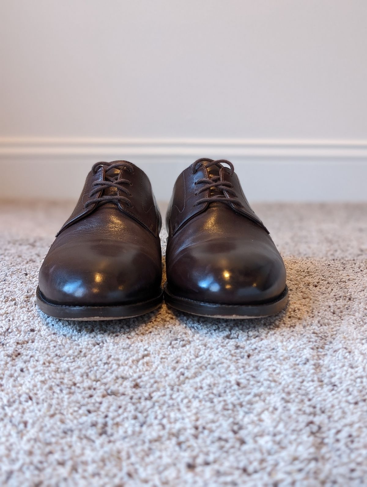 Photo by atgrey on February 3, 2024 of the Blkbrd Shoemaker Xavier Plain Vamp Derby in Unknown Leather.
