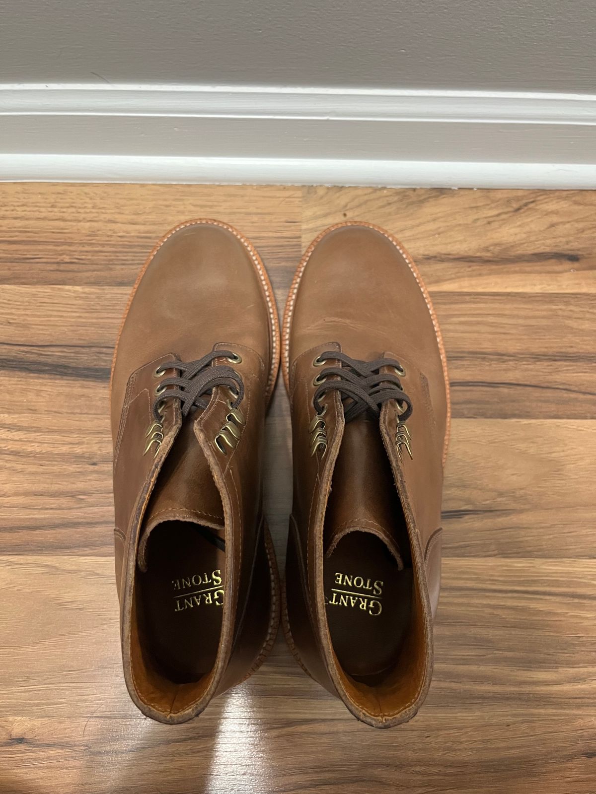 Photo by drew_15 on December 1, 2023 of the Grant Stone Diesel Boot in Horween Dune Chromexcel.