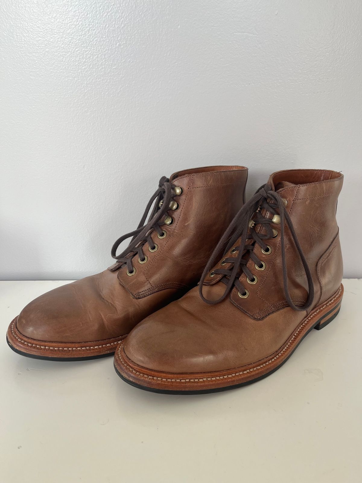 Photo by drew_15 on January 13, 2024 of the Grant Stone Diesel Boot in Horween Dune Chromexcel.