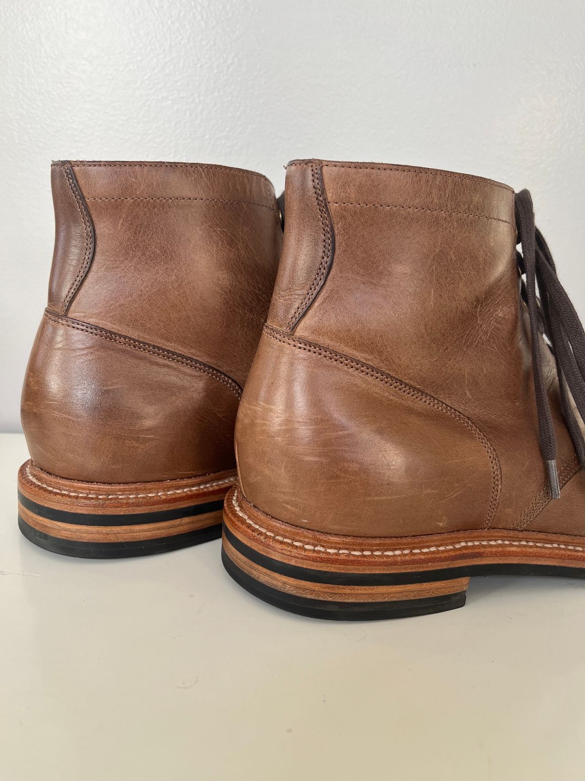 Photo by drew_15 on January 13, 2024 of the Grant Stone Diesel Boot in Horween Dune Chromexcel.