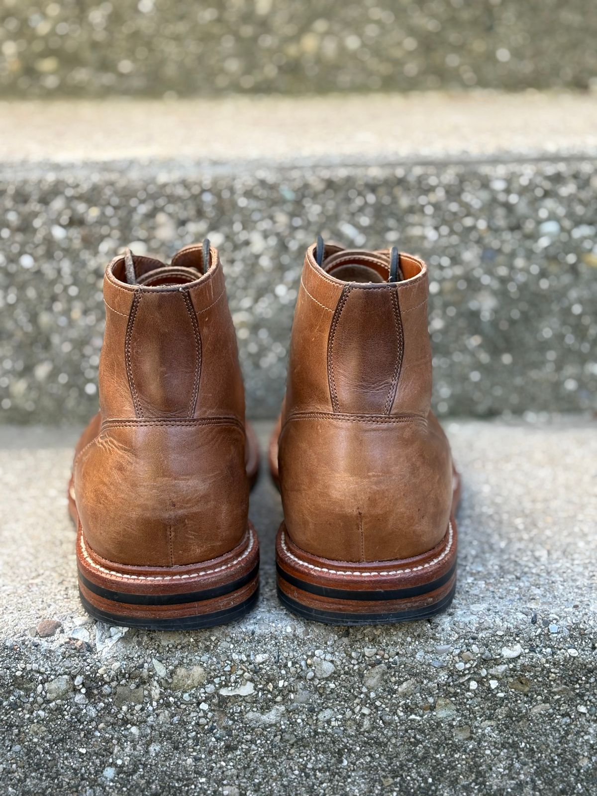 Photo by drew_15 on October 5, 2025 of the Grant Stone Diesel Boot in Horween Dune Chromexcel.