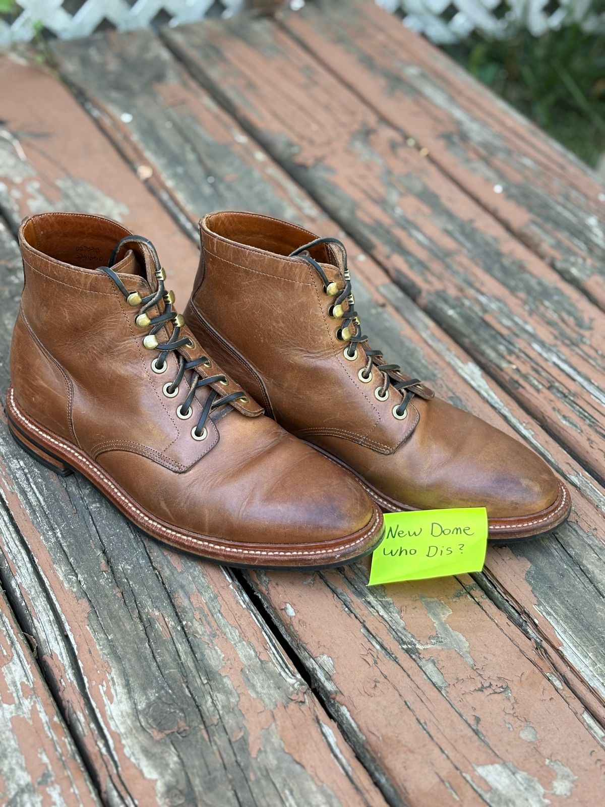 Photo by drew_15 on October 5, 2025 of the Grant Stone Diesel Boot in Horween Dune Chromexcel.