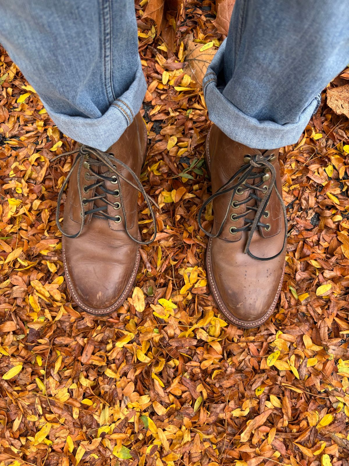Photo by drew_15 on October 18, 2025 of the Grant Stone Diesel Boot in Horween Dune Chromexcel.
